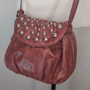Badgley Mischka Studded Crossbody Bag - Brown